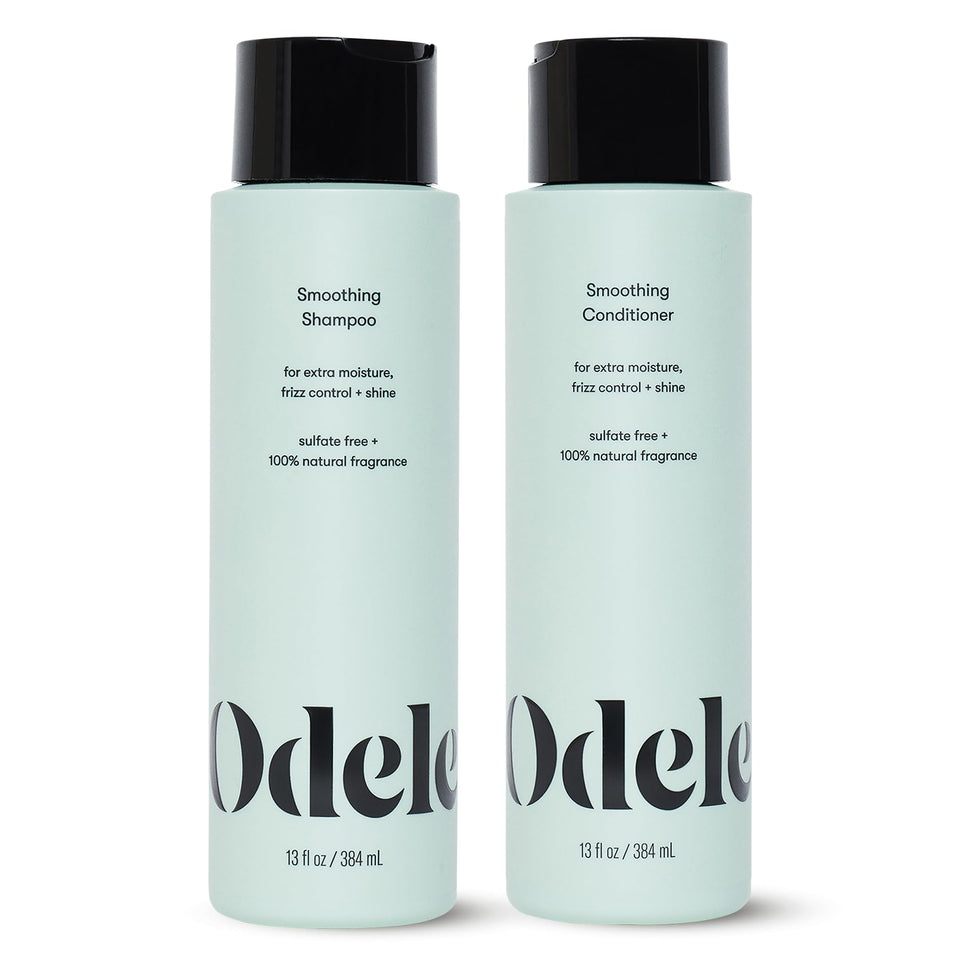 Odele two-pack front packaging showing shampoo and conditioner, promoting moisture