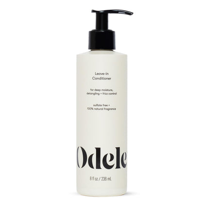 Odele front packaging of leave-in conditioner showing brand and clean design benefits