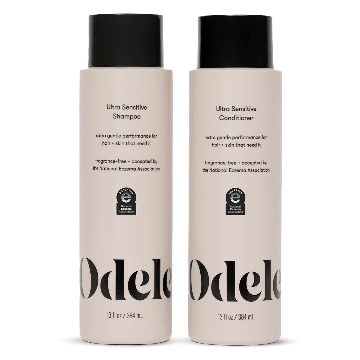 Odele front packaging showing both bottles and gentle benefits