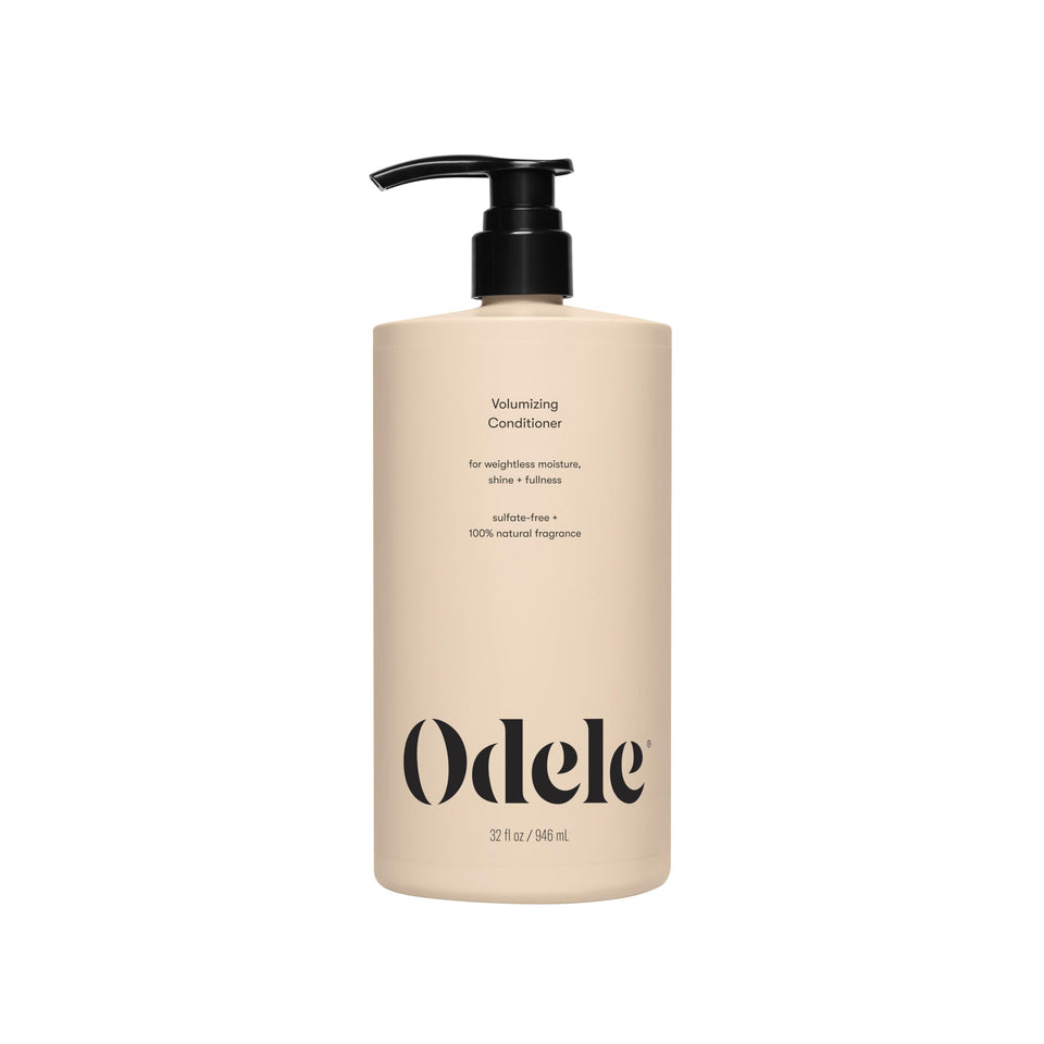 Odele front packaging showing volumizing conditioner and product benefit