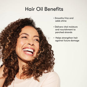 Odele before and after hair comparison demonstrating reduced frizz