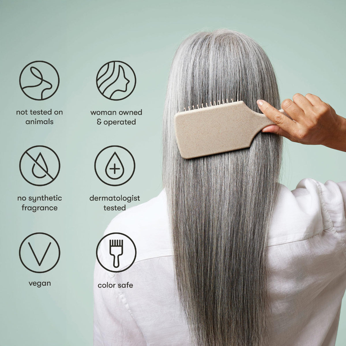 Odele shampoo in bathroom setting suggesting everyday routine ease