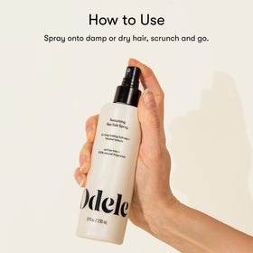 Odele in use on wavy hair creating beachy, lived-in texture