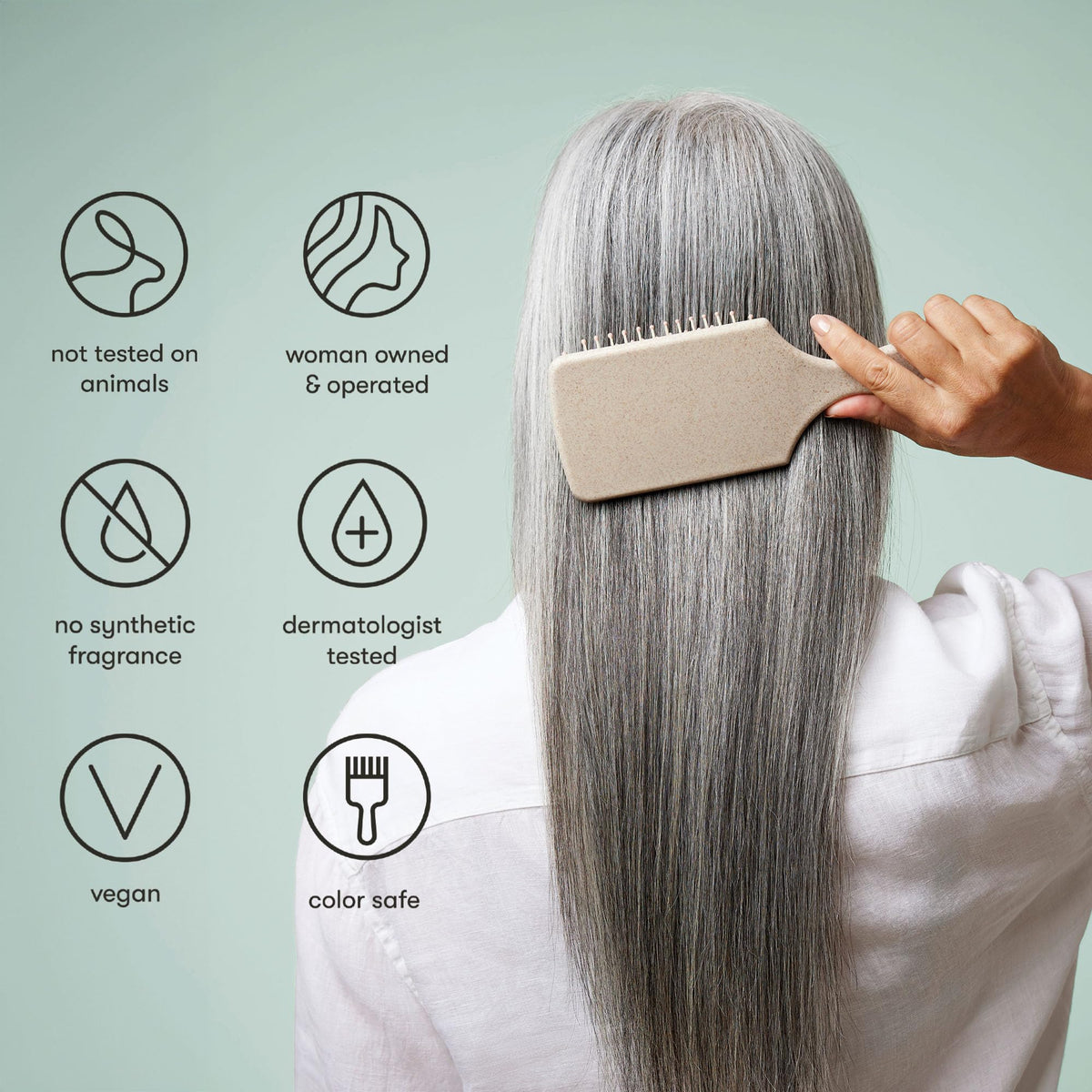 Odele label detail highlighting sulfate-free and clean formulation