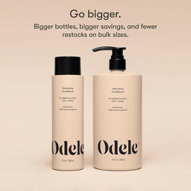 Odele label close-up showing clean, sulfate-free ingredient benefits
