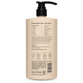 Odele shampoo staged on bathroom vanity, lifestyle image conveying clean routine
