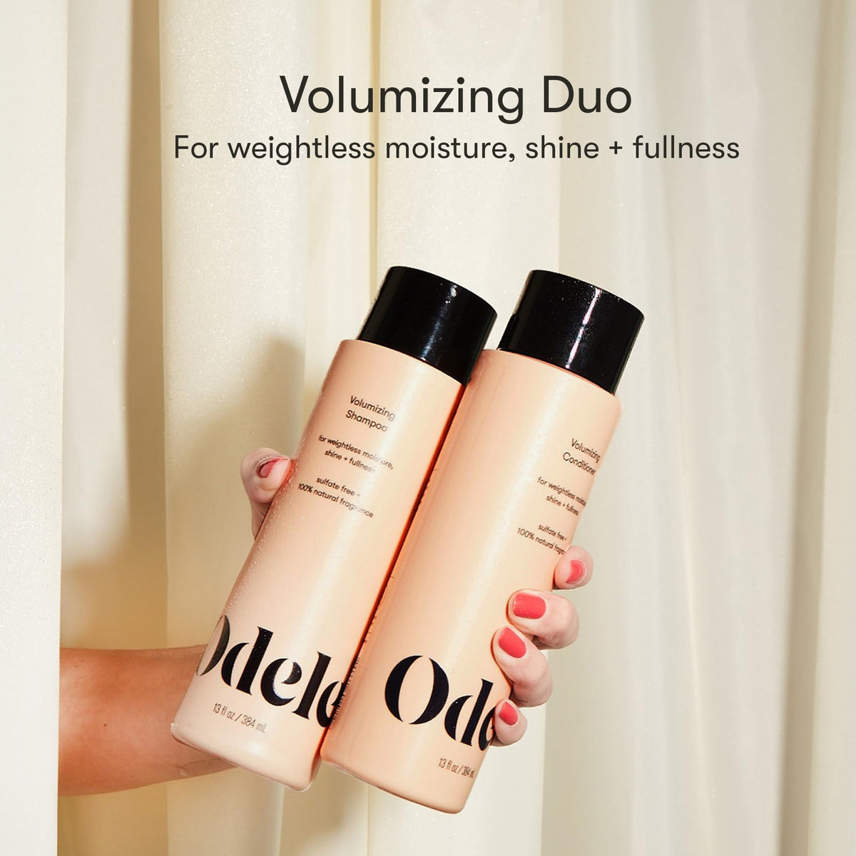 Odele pump top and product label close-up — highlights clean ingredient transparency