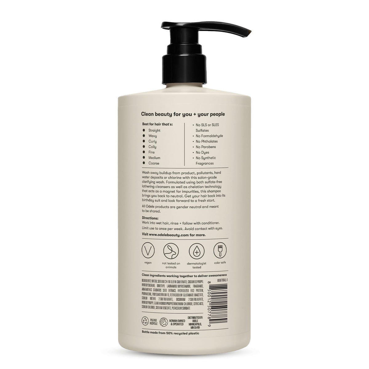 Odele shampoo bathroom lifestyle setting showing product in everyday routine