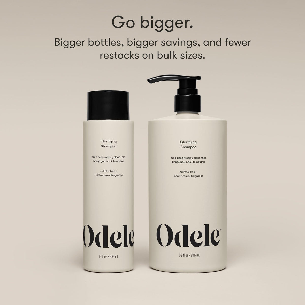 Odele shampoo label closeup ingredients emphasizing sulfate-free, color-safe benefits