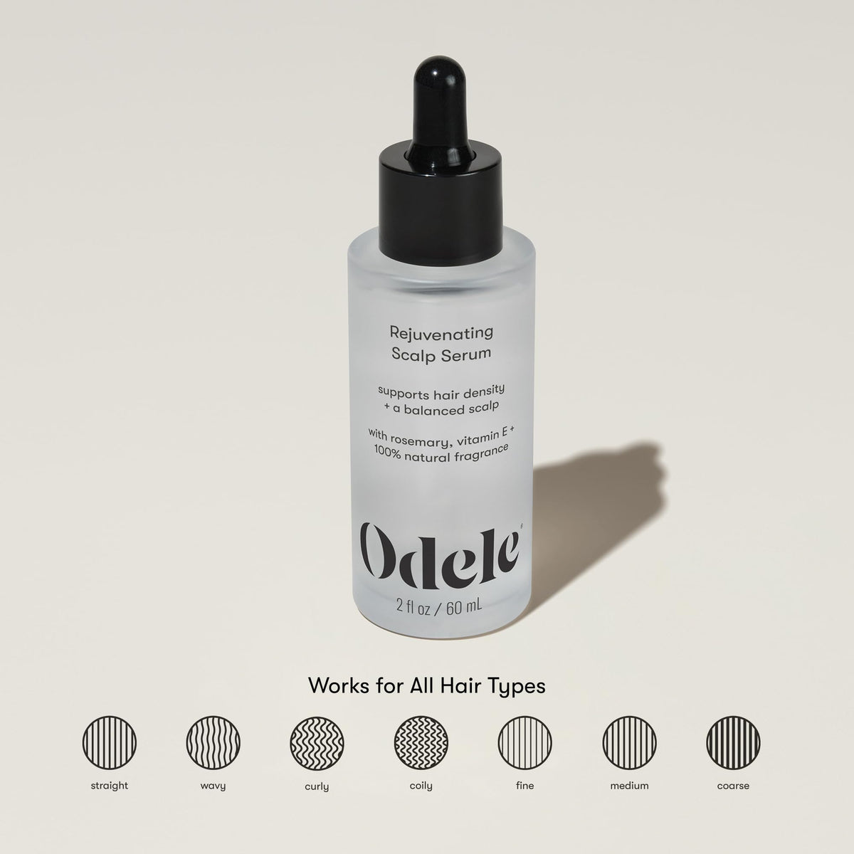 Odele serum texture on hand illustrating lightweight, non-greasy feel