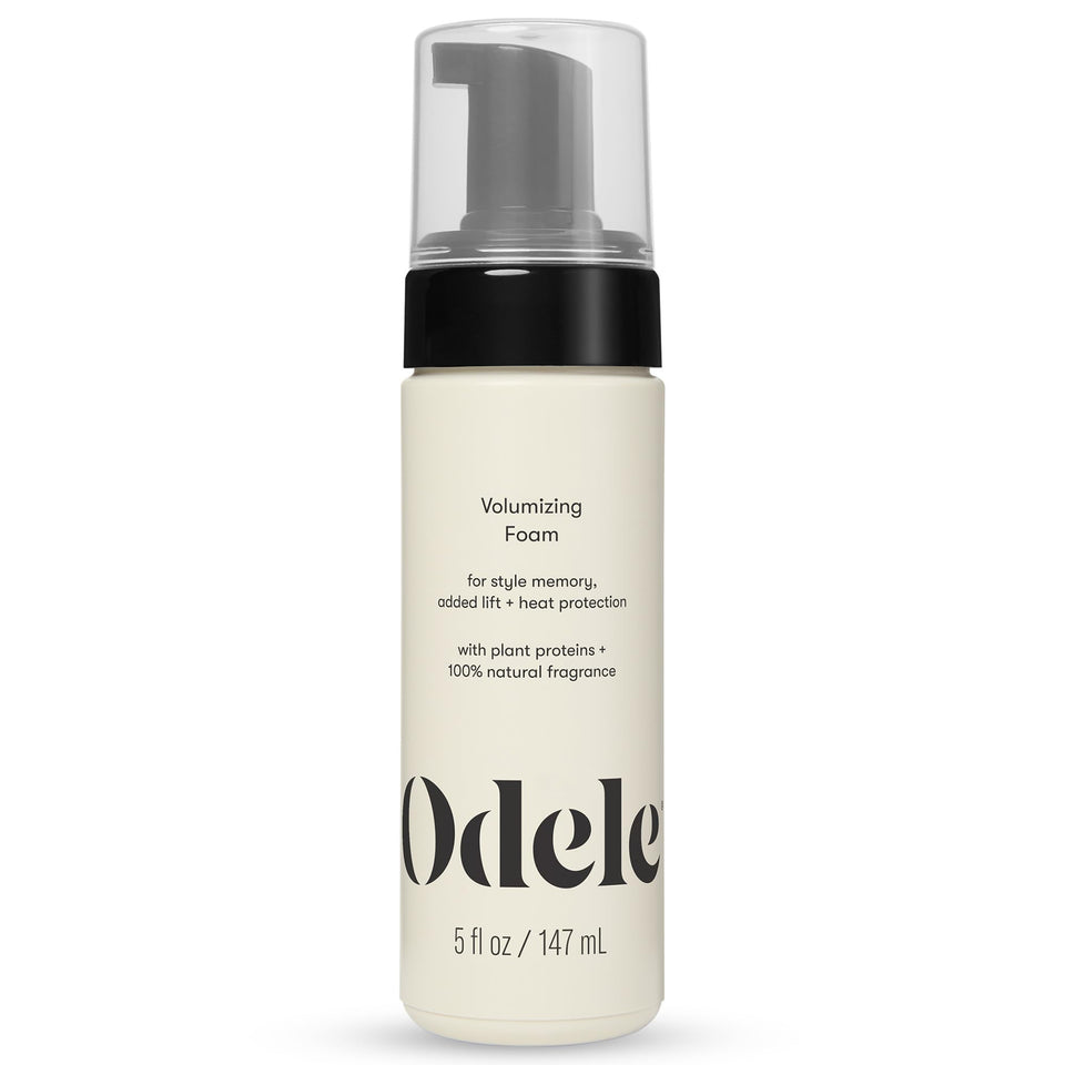 Odele front packaging showing bottle and product name, highlights lightweight volume