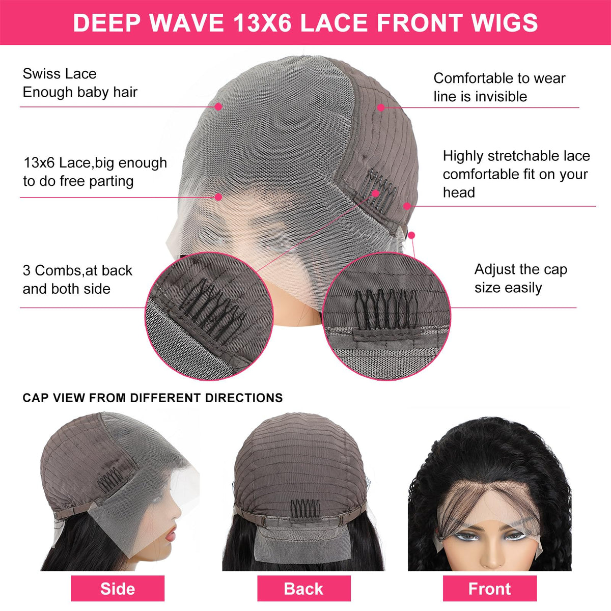 Odored deep wave texture close shot showing soft curls and volume control