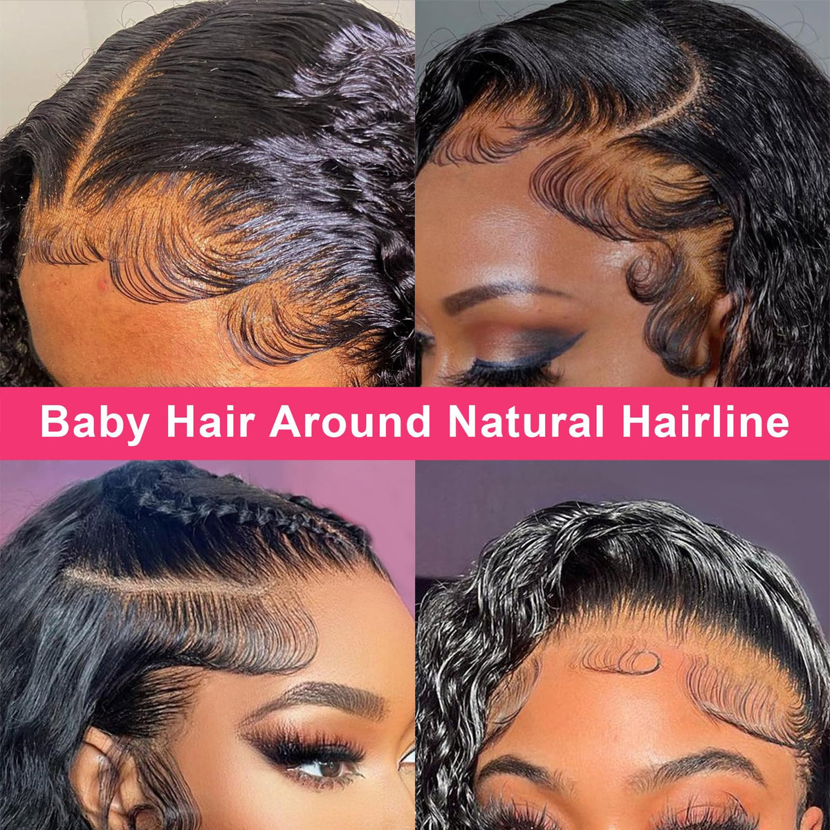 Odored HD transparent lace close-up blending with skin for realistic hairline