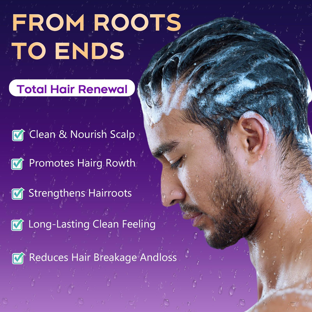oely shampoo in hand while applying for easier daily use