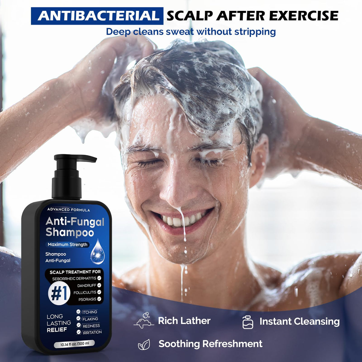oely mild foam texture on a hand illustrating gentle lather and comfortable cleansing sensation