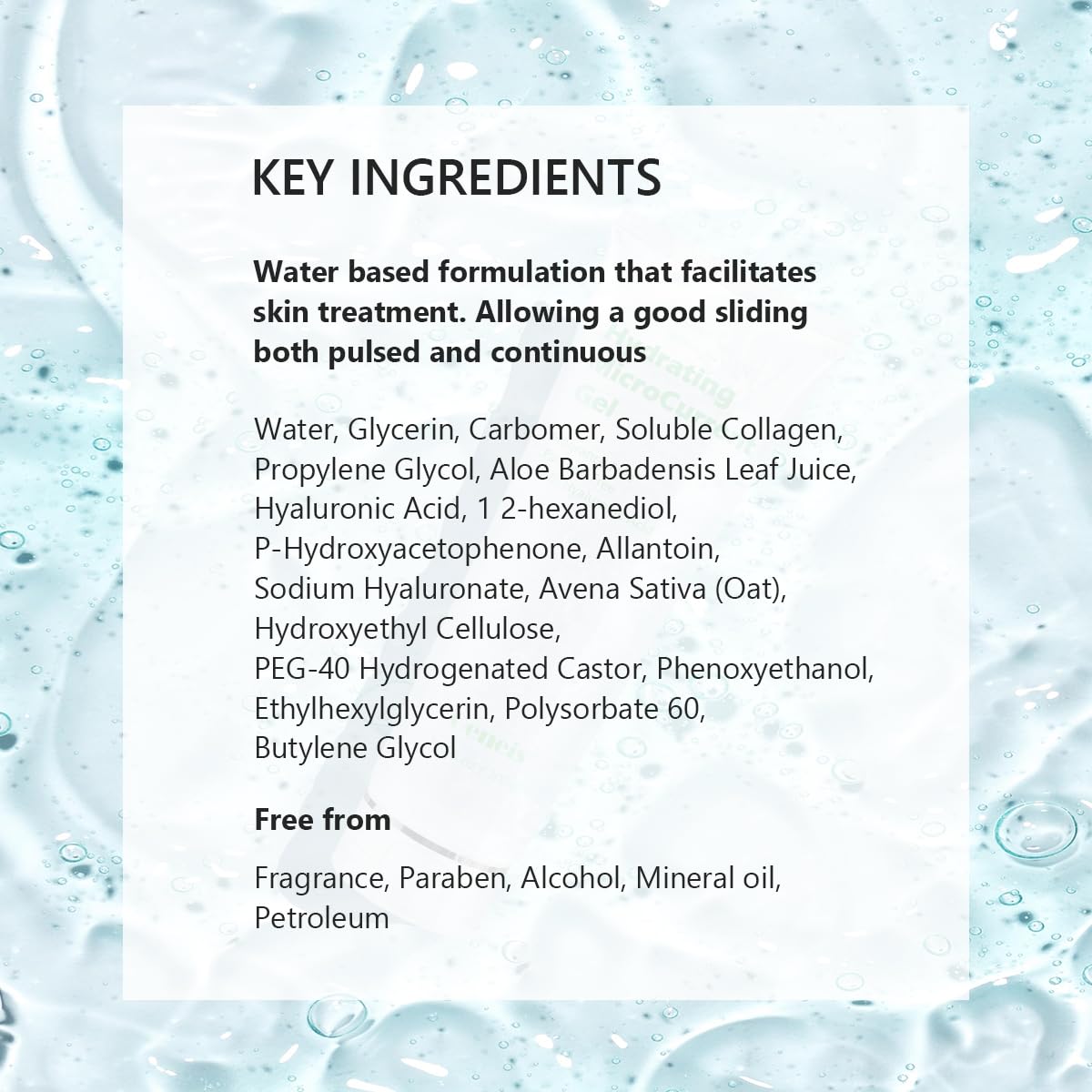 Oeneis gel applied to face demonstrating easy glide and consistent contact