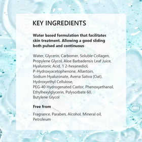 Oeneis gel applied to face demonstrating easy glide and consistent contact