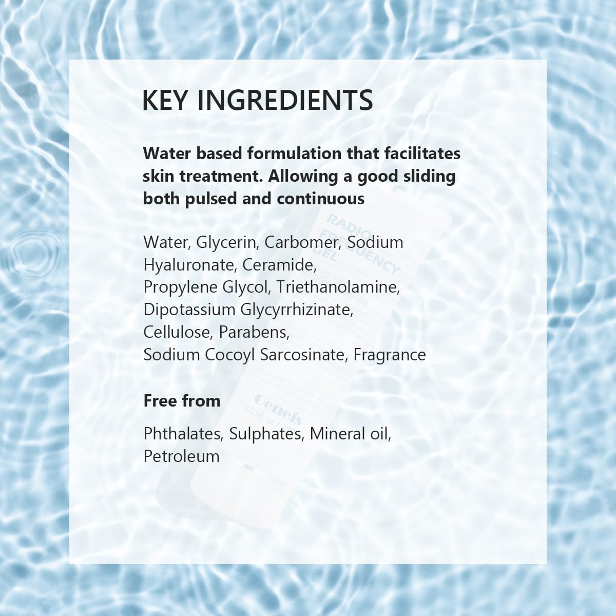 Oeneis gel applied during RF device treatment demonstrating improved glide