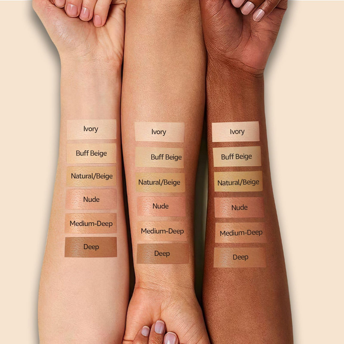 OETUIOW application on hand showing blendability and natural finish benefit