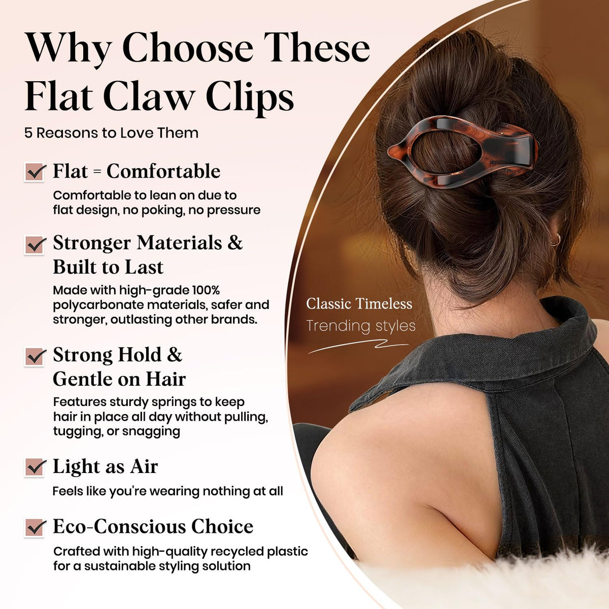 Oeusnael matte finish detail preventing slip and protecting hair
