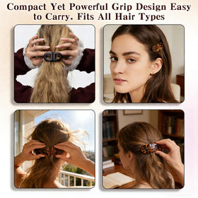 OFIGAS clip securing a half‑up hairstyle for quick polished styling