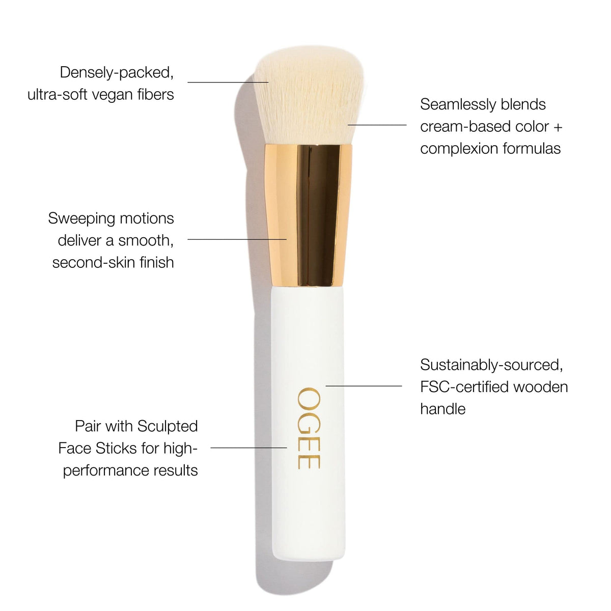 Ogee brush blending an Ogee Sculpted Face Stick for natural contouring