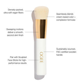 Ogee brush blending an Ogee Sculpted Face Stick for natural contouring