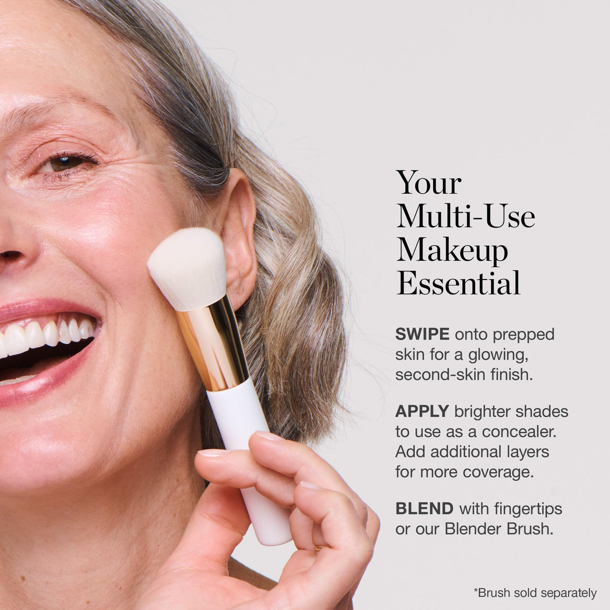 Ogee foundation paired with Blender Brush demonstrating easy buffing benefit