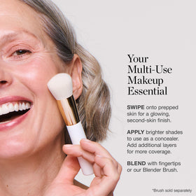 Ogee foundation paired with Blender Brush demonstrating easy buffing benefit