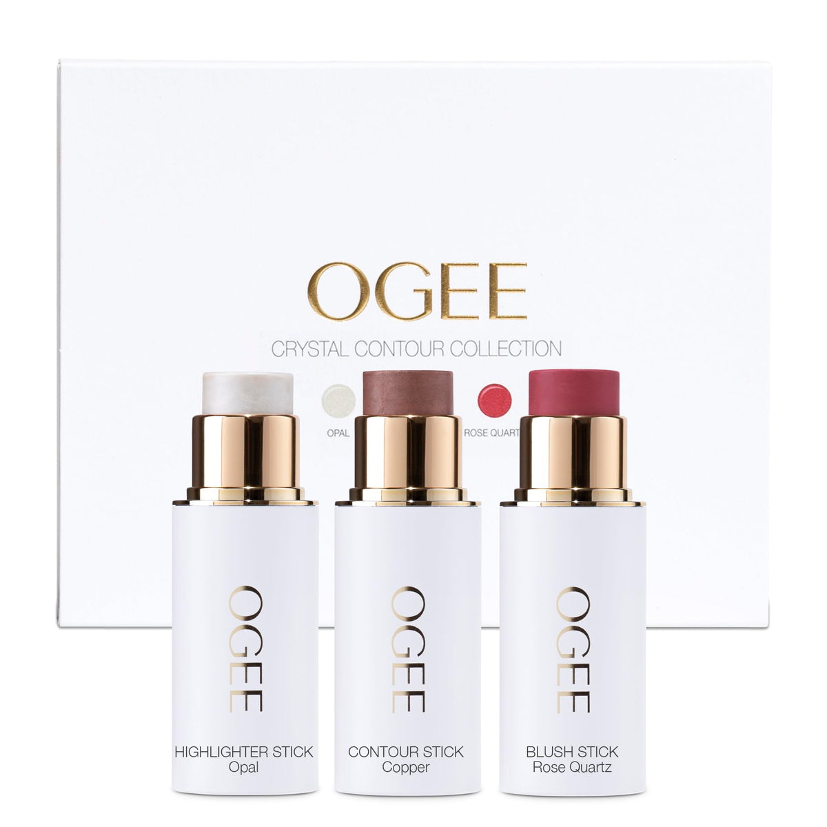 Ogee front packaging trio showing product set and compact design benefit