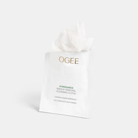 Ogee ingredient label close-up showing jojoba, aloe and AHAs