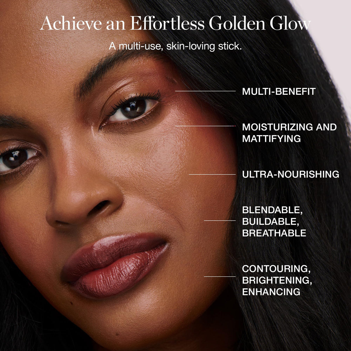 Ogee applied on lips and cheeks showing color matching and multi-use benefit