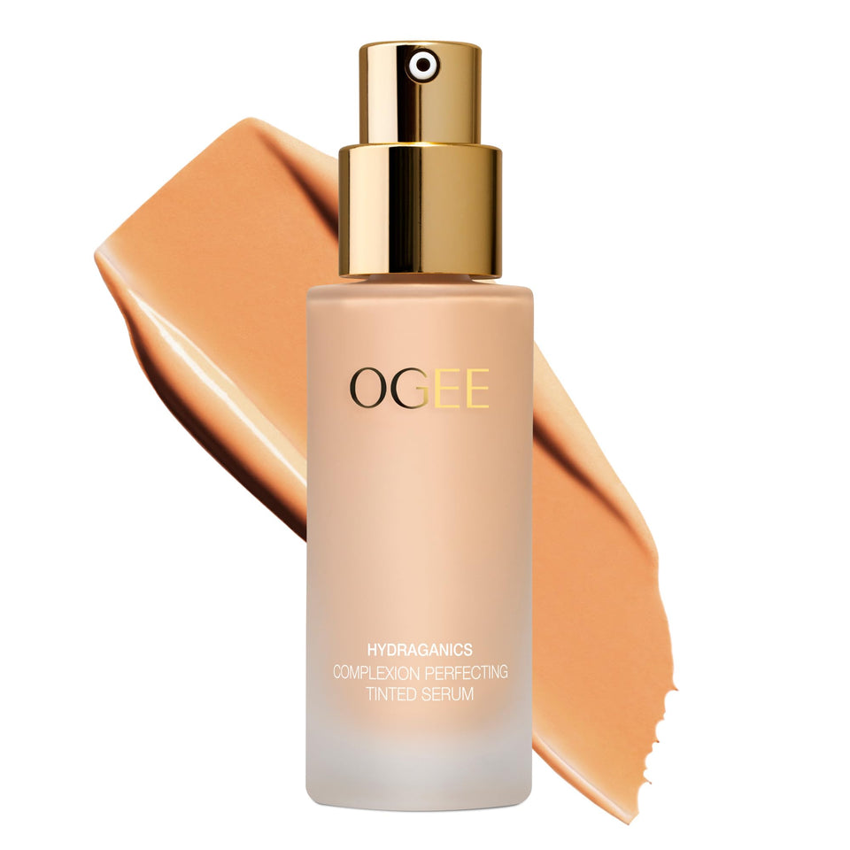 Ogee front bottle showing label and lightweight foundation benefits