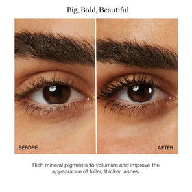 Ogee mascara before and after lashes showing visible lift and fullness