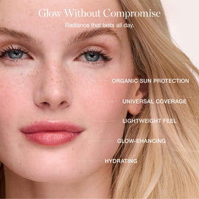 Ogee PROTECT being applied to cheek for even coverage and priming