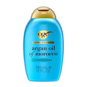 OGX conditioner front packaging showing bottle and label for quick ID and benefit