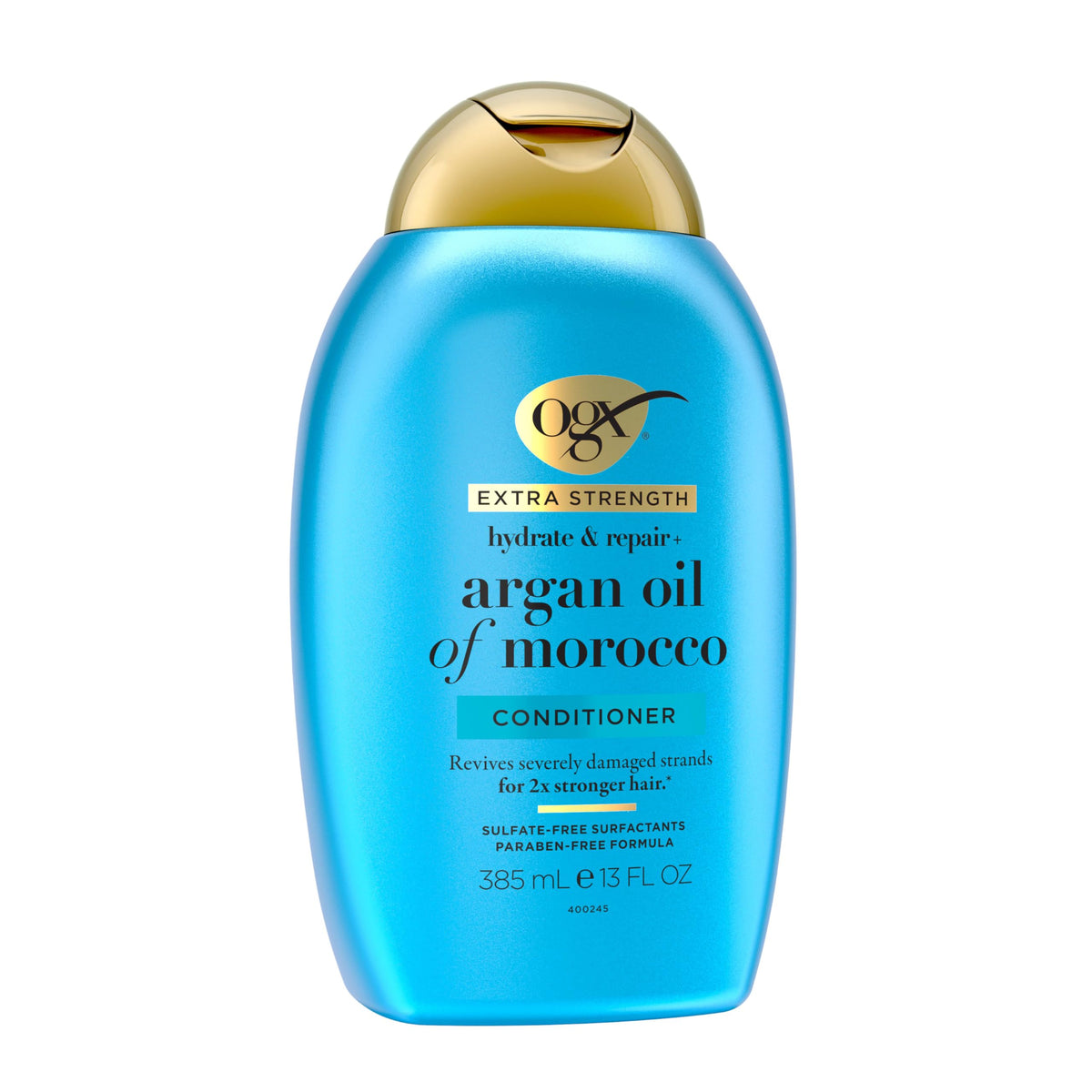 OGX conditioner being applied in shower to demonstrate detangling and hydration benefit