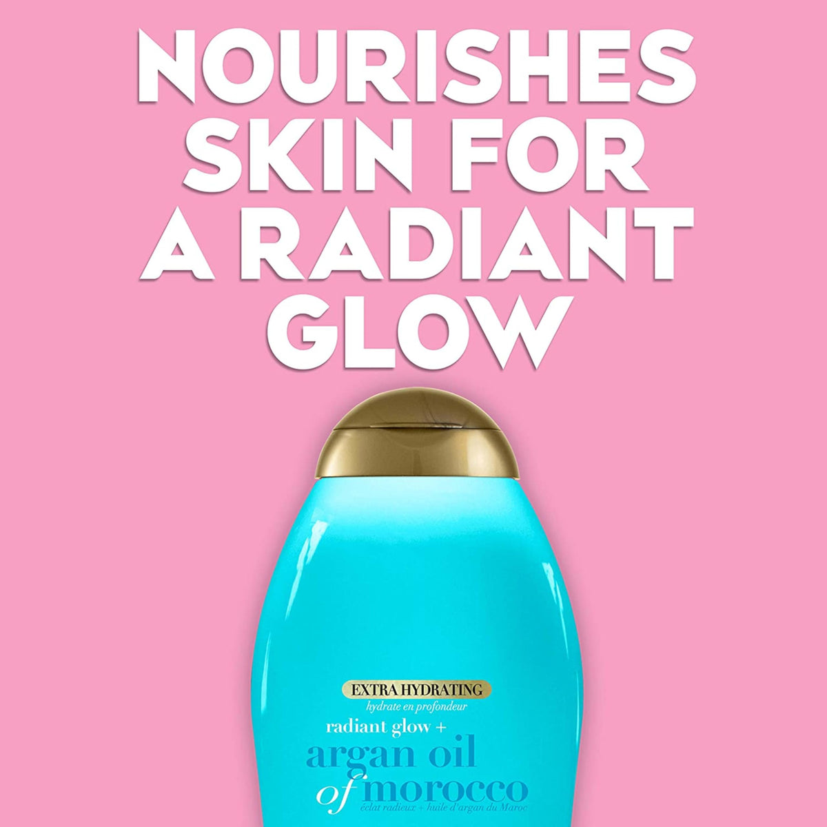 OGX gel texture droplet highlighting argan oil richness and softness