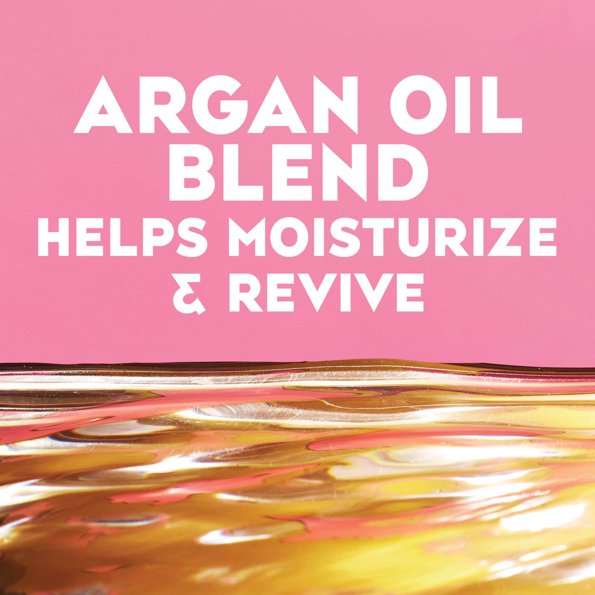 OGX ingredients panel showing argan oil and silk proteins benefits