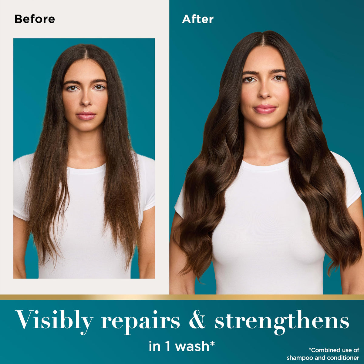 OGX shampoo pump dispensing silky texture for smooth cleansing