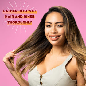 OGX before and after smoothing frizz for visible manageability