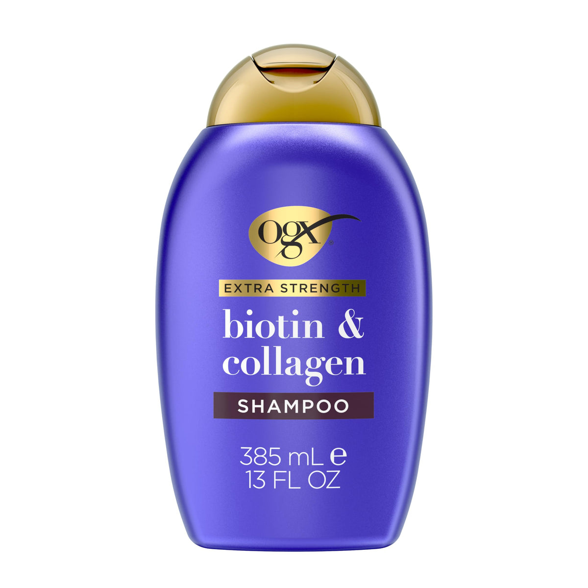 OGX bottle front packaging showing product for fuller hair