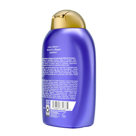 OGX shampoo in use in shower creating lift at the roots