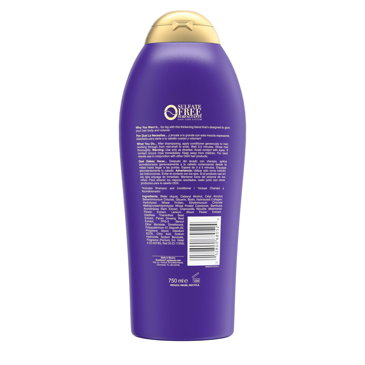 OGX bottle styled on bathroom shelf showing attractive lifestyle look