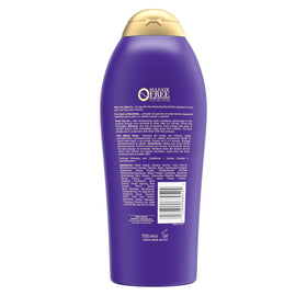 OGX bottle styled on bathroom shelf showing attractive lifestyle look
