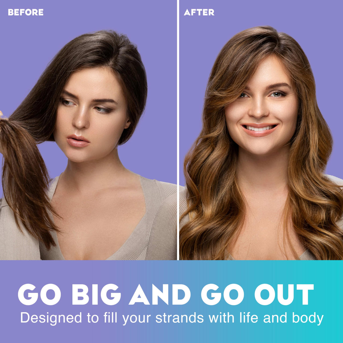 OGX pump close-up dispensing shampoo for easy shower use