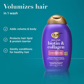 OGX conditioner creamy texture close-up illustrating rich nutrient formula