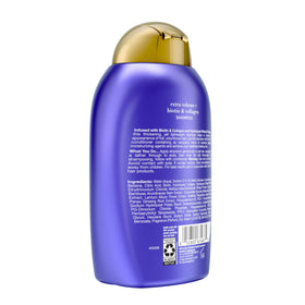 OGX shampoo lather texture demonstrating lightweight foam