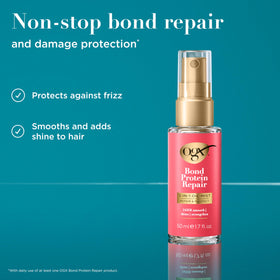 OGX spray nozzle close-up demonstrating fine mist for even application