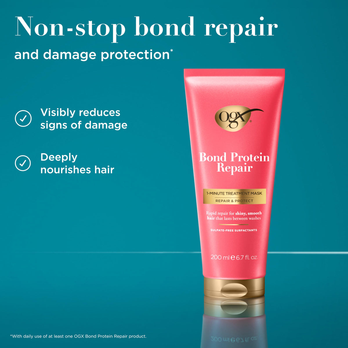 OGX close-up of creamy mask texture highlighting rich formula for deep conditioning